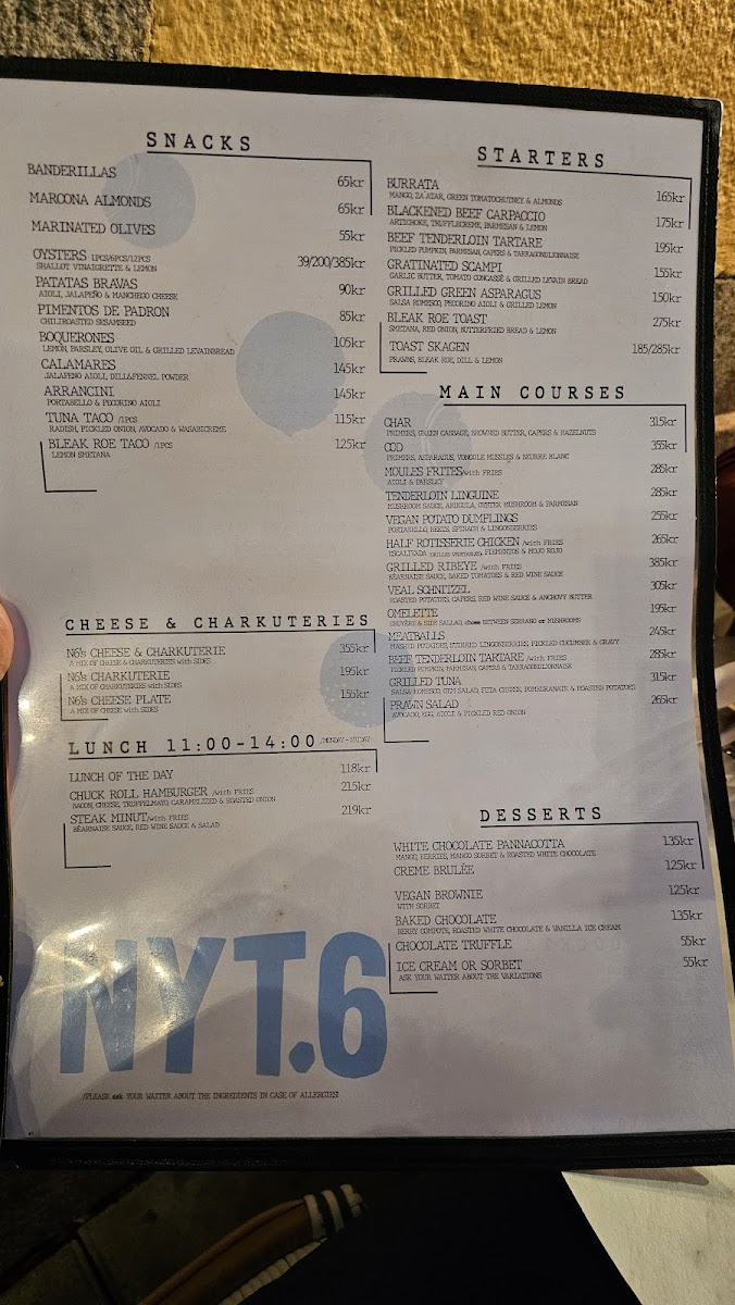 Menu Restaurang Nytorget 6-3