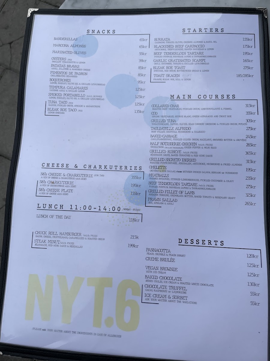 Menu Restaurang Nytorget 6-5