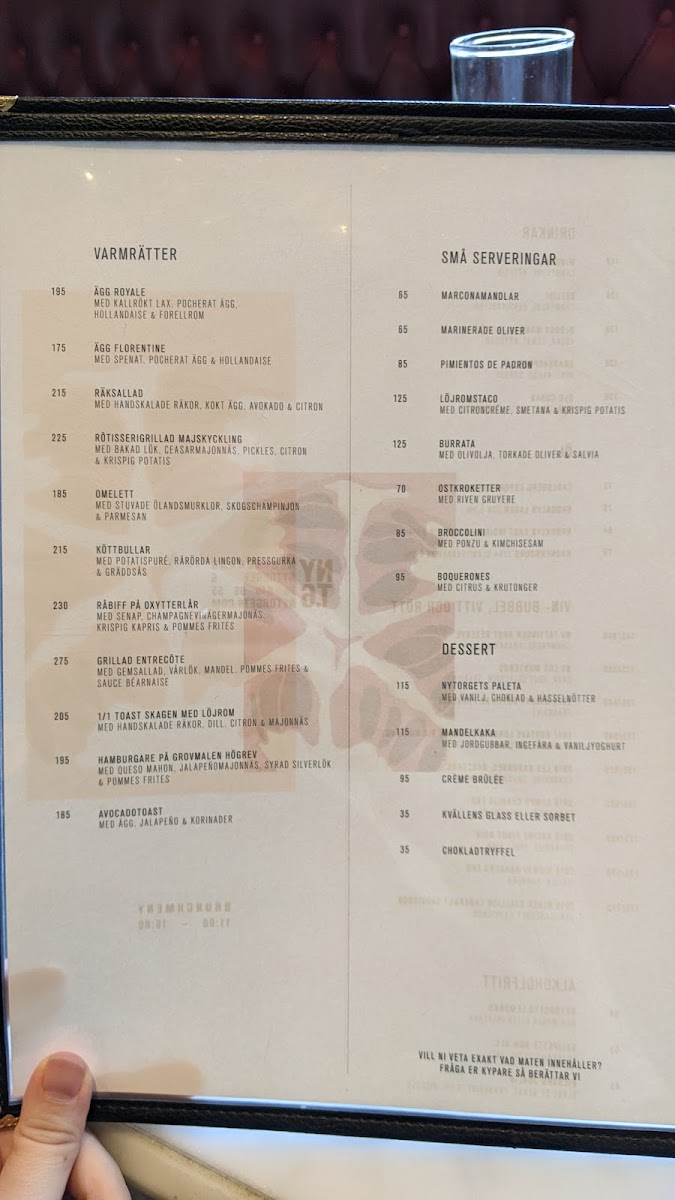 Menu Restaurang Nytorget 6-6